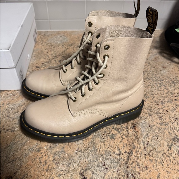 Dr. Martens Shoes - Dr. Martens Women's Light Tan Combat Boots